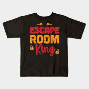 Escape Room King Puzzle Game Escaping Team graphic Kids T-Shirt